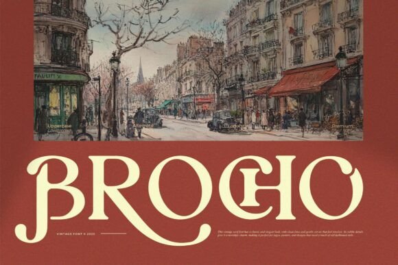 Brocho Serif Font for Vintage Crafts and Branding