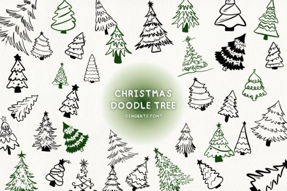 Christmas Doodle Tree Font for Whimsical Brand Identity Design