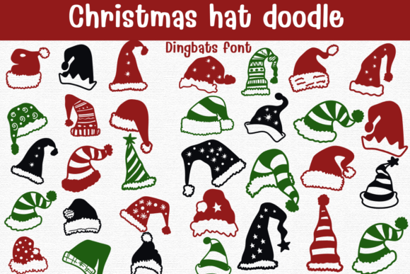 Christmas Hat Doodle Font for Festive Branding Projects