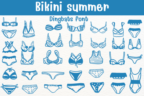 Discover Bikini Summer: A Sketched Dingbats Font for Creative Projects