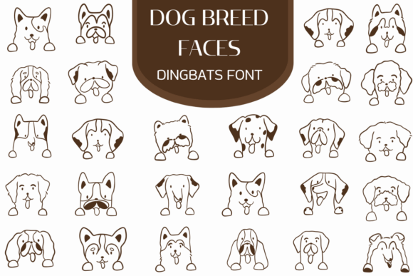 Dog Breed Faces Font for Pet Brand Web Design
