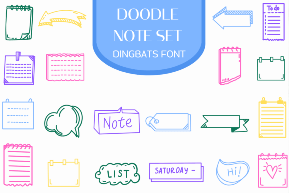 Doodle Note Set Font for Editorial Design