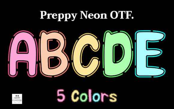 Preppy Neon: A Vibrant Font for Crafters and Creators